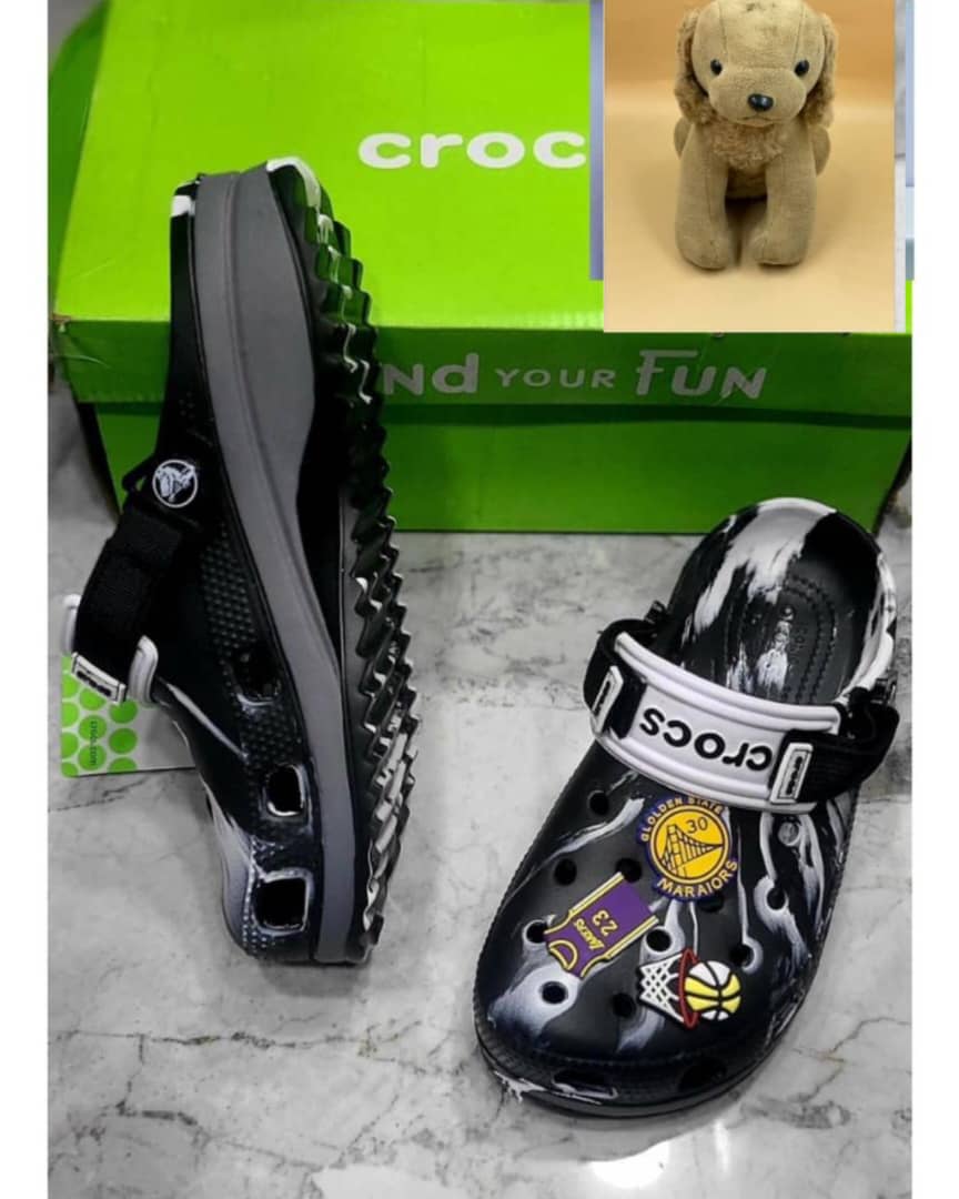 Casual crocs with Colorful Jibbitz- Black
