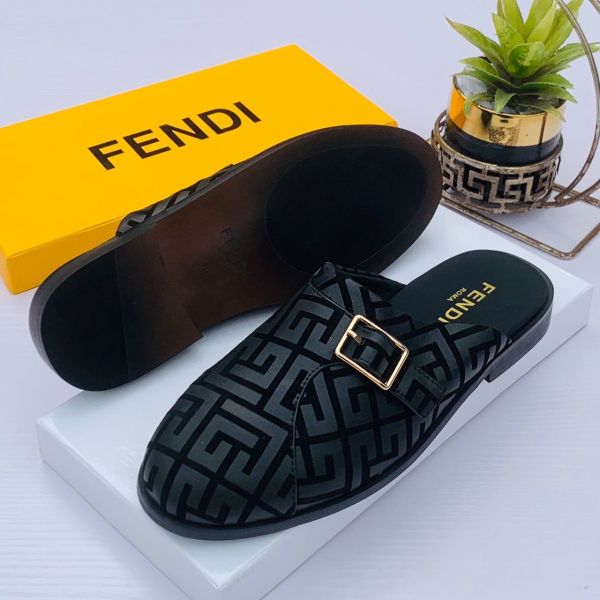 Fendi Pattern Leather Half Shoe