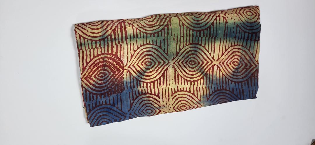 Adire Crepe Fabric 26- Yellow/Blue