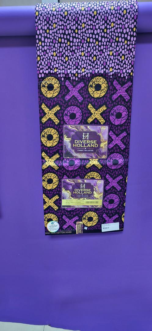Diverse Holland Pure Cotton Ankara fabric- Purple/Yellow