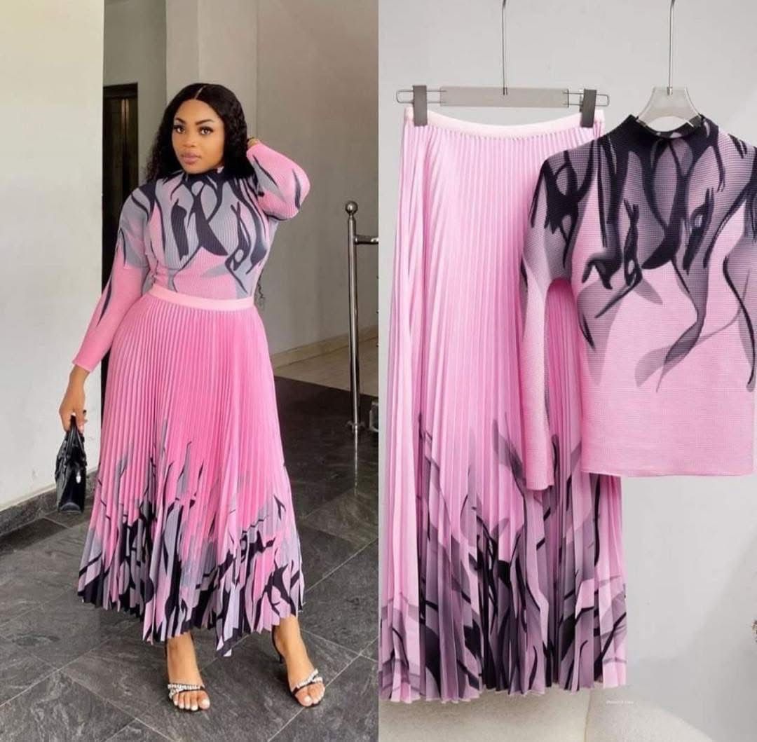 Pleated Two Piece Set