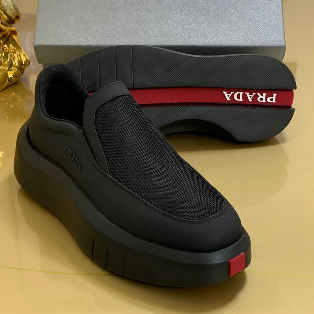 Prada Slip On All Black Sneakers