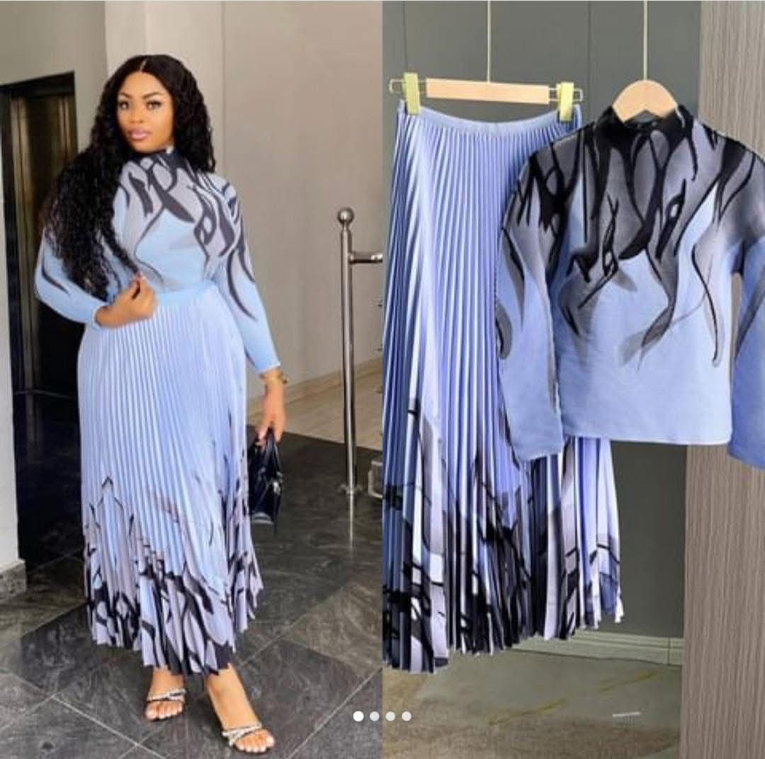 Pleated Two Piece Set