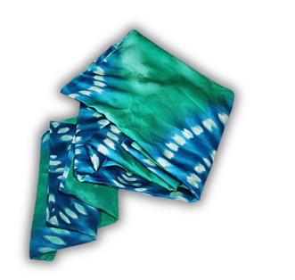 Silk and Chiffon Fabric 27- Green/Blue