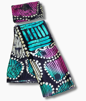 Silk and Chiffon Fabric 42- Teal/Blue