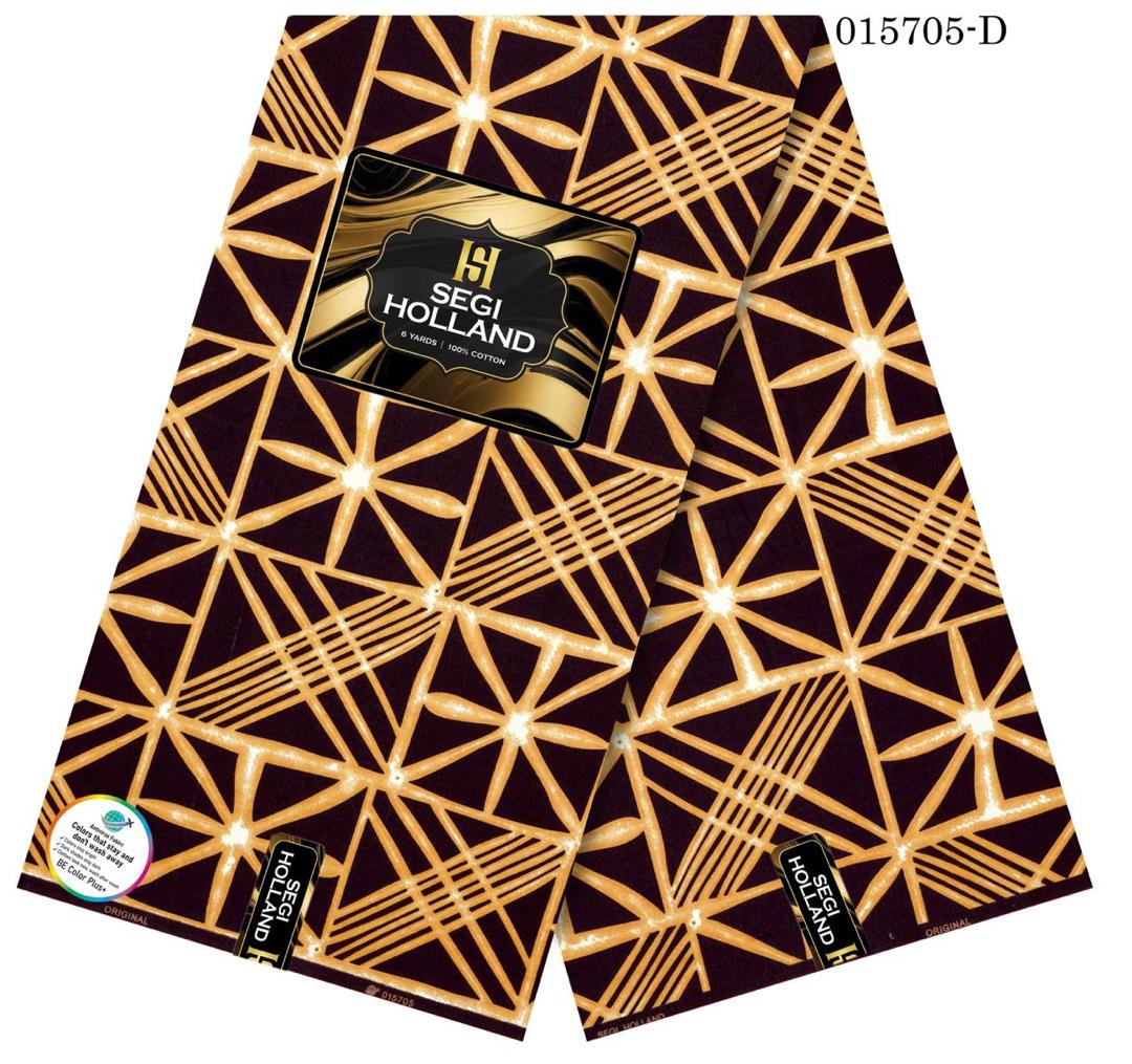 Segi Holland Pure Cotton Ankara fabric 39- Brown