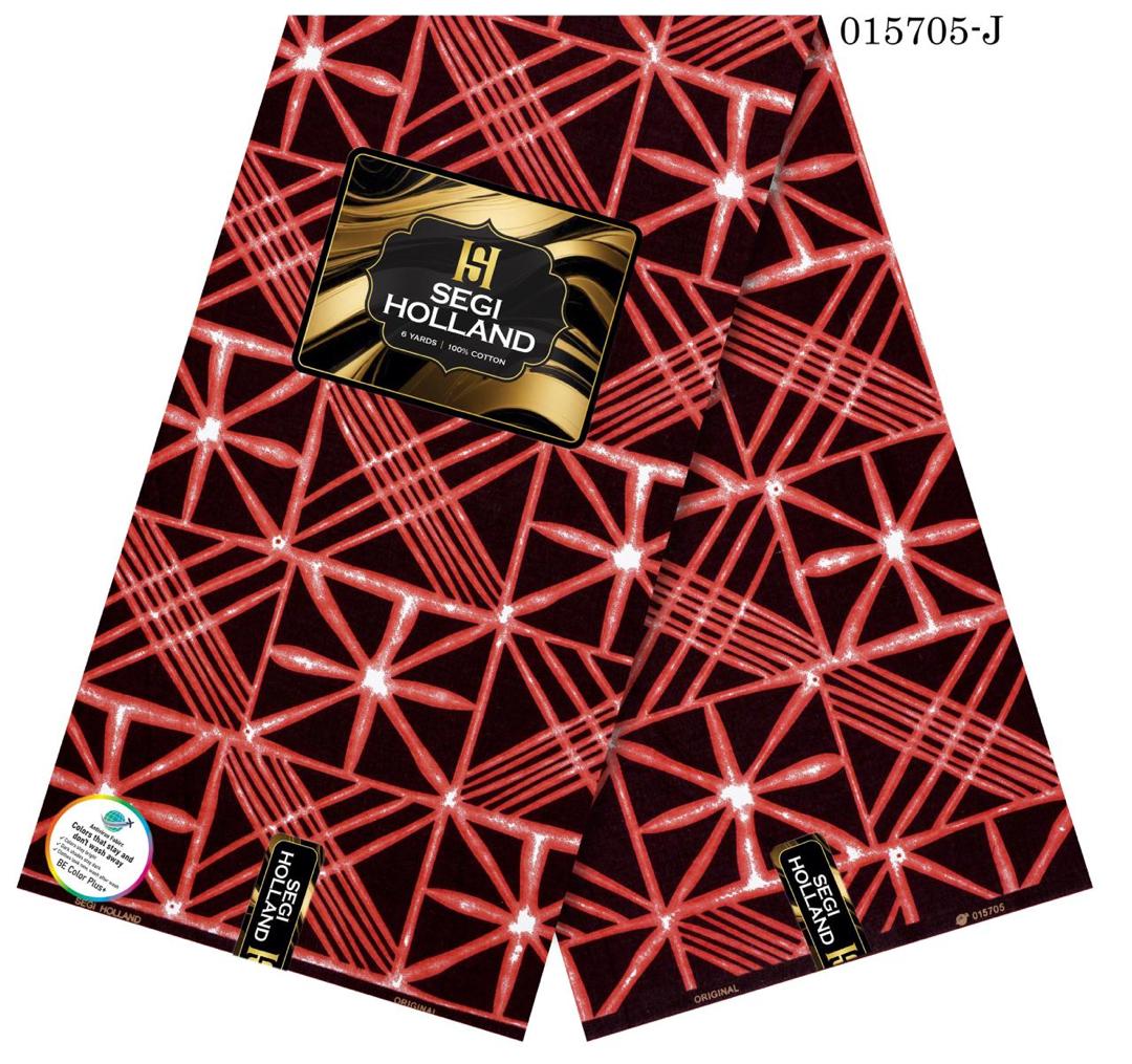 Segi Holland Pure Cotton Ankara fabric 46- Red