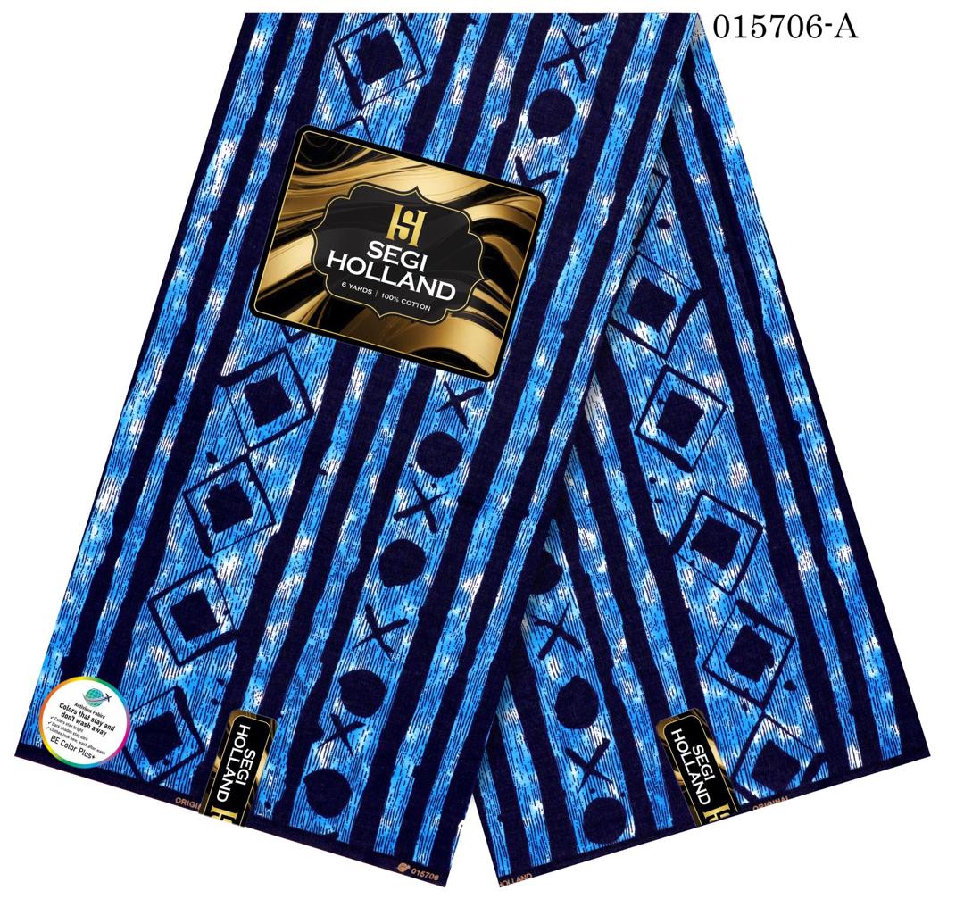Segi Holland Pure Cotton Ankara fabric 35- Blue
