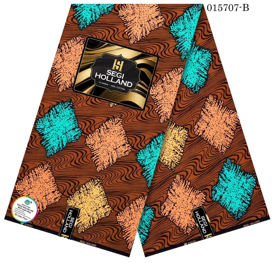 Segi Holland Pure Cotton Ankara fabric 41- Brown