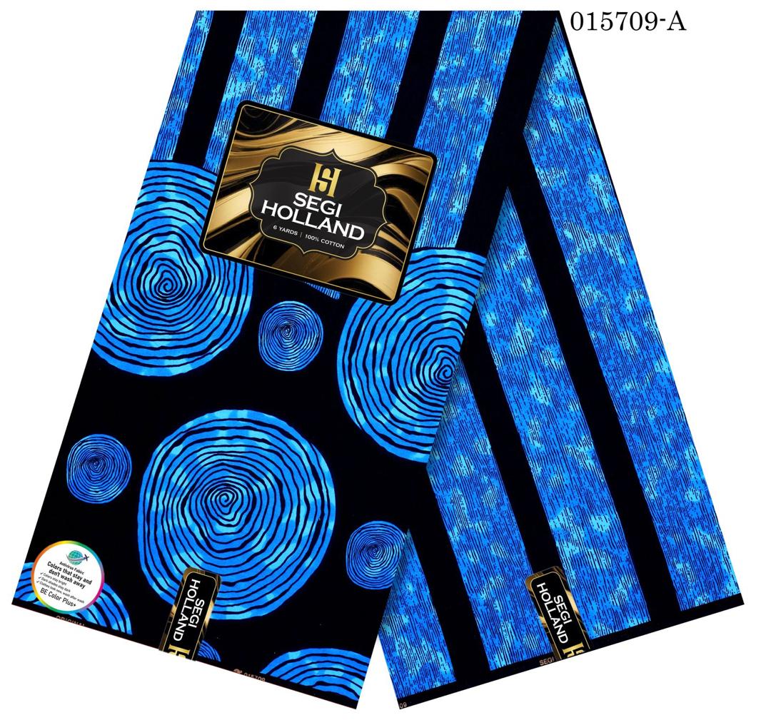 Segi Holland Pure Cotton Ankara fabric 34- Blue