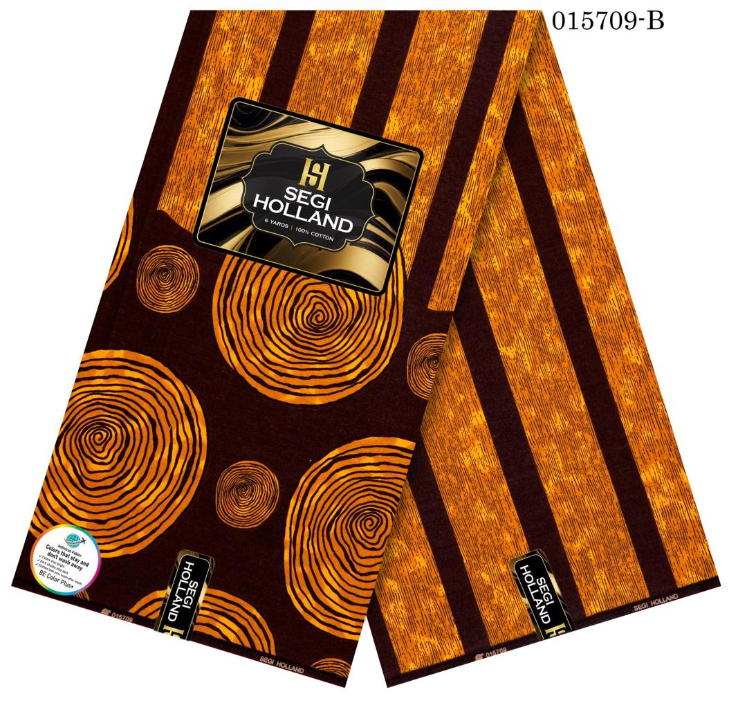 Segi Holland Pure Cotton Ankara fabric 42- Brown