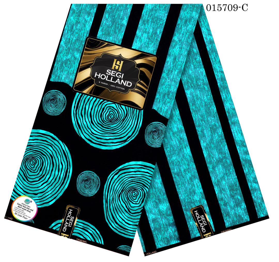 Segi Holland Pure Cotton Ankara fabric 47- Teal