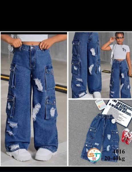 Blue Baggy Denim For Kids