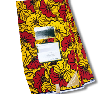Dutch Hollandaise Wax Fabric 22- Red Fan