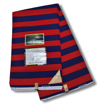 Dutch Hollandaise Wax Fabric- Red/Blue