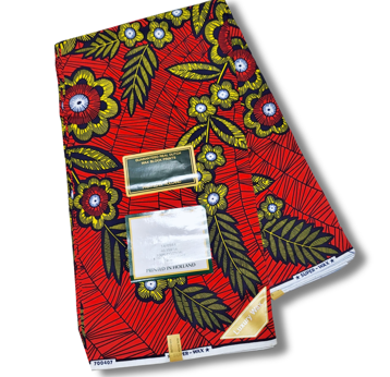 Dutch Hollandaise Wax Fabric 21- Red