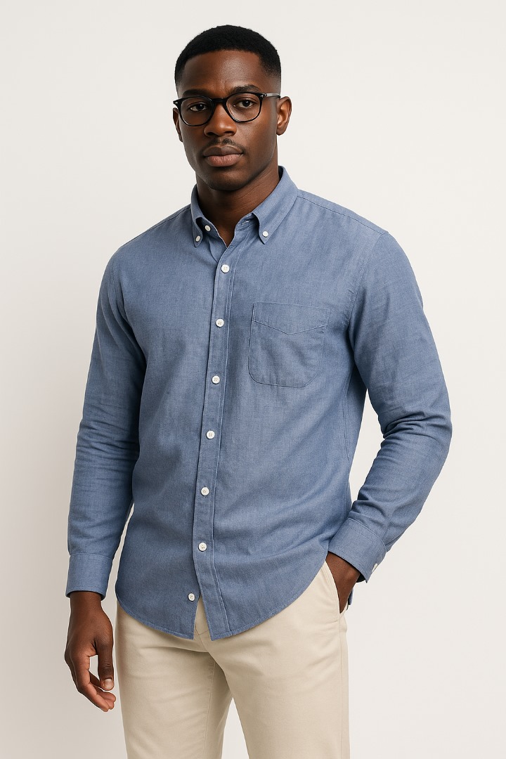 Denim Corporate Button Down Shirt