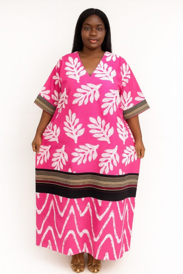 The Asake Pink Ankara Dress