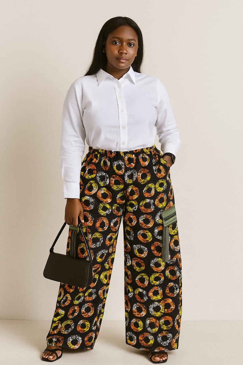 Ankara Cargo Pants- Yellow/Orange