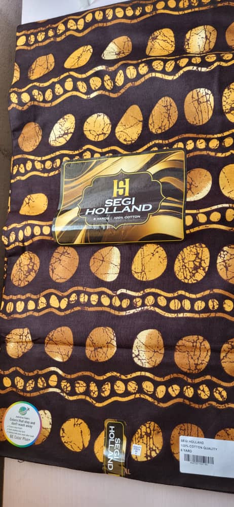 Segi Holland Pure Cotton Ankara fabric 61- Brown