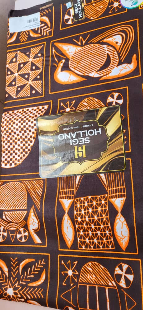 Segi Holland Pure Cotton Ankara fabric 64- Orange