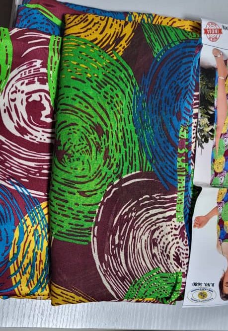 Silk and Chiffon Fabric 51- Blue