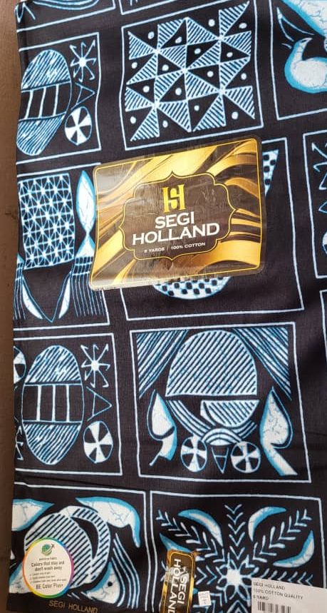 Segi Holland Pure Cotton Ankara fabric 63- Blue