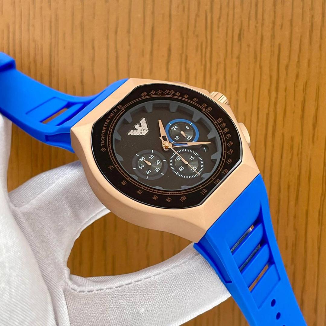 Blue Rubber Strap Armani Watch