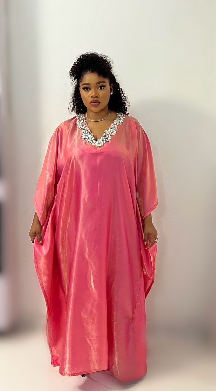 Pink Silk Long Bubu Dress