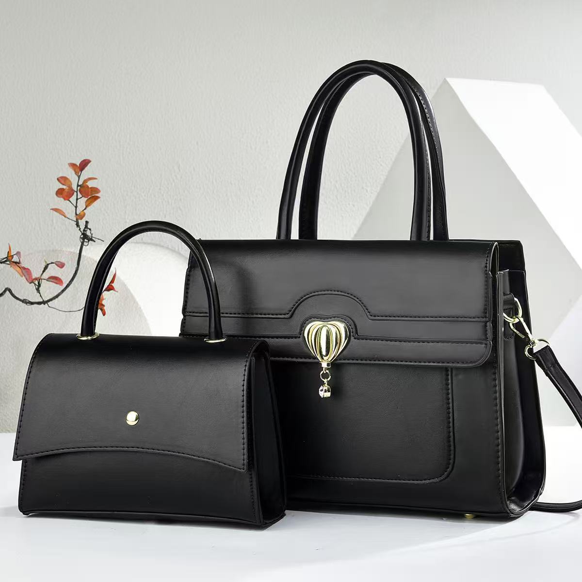 Trendy 2 in 1 Ladies Leather Handbag