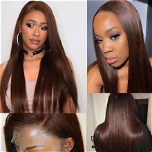 4x4 Closure Silky Straight Wig Color 4