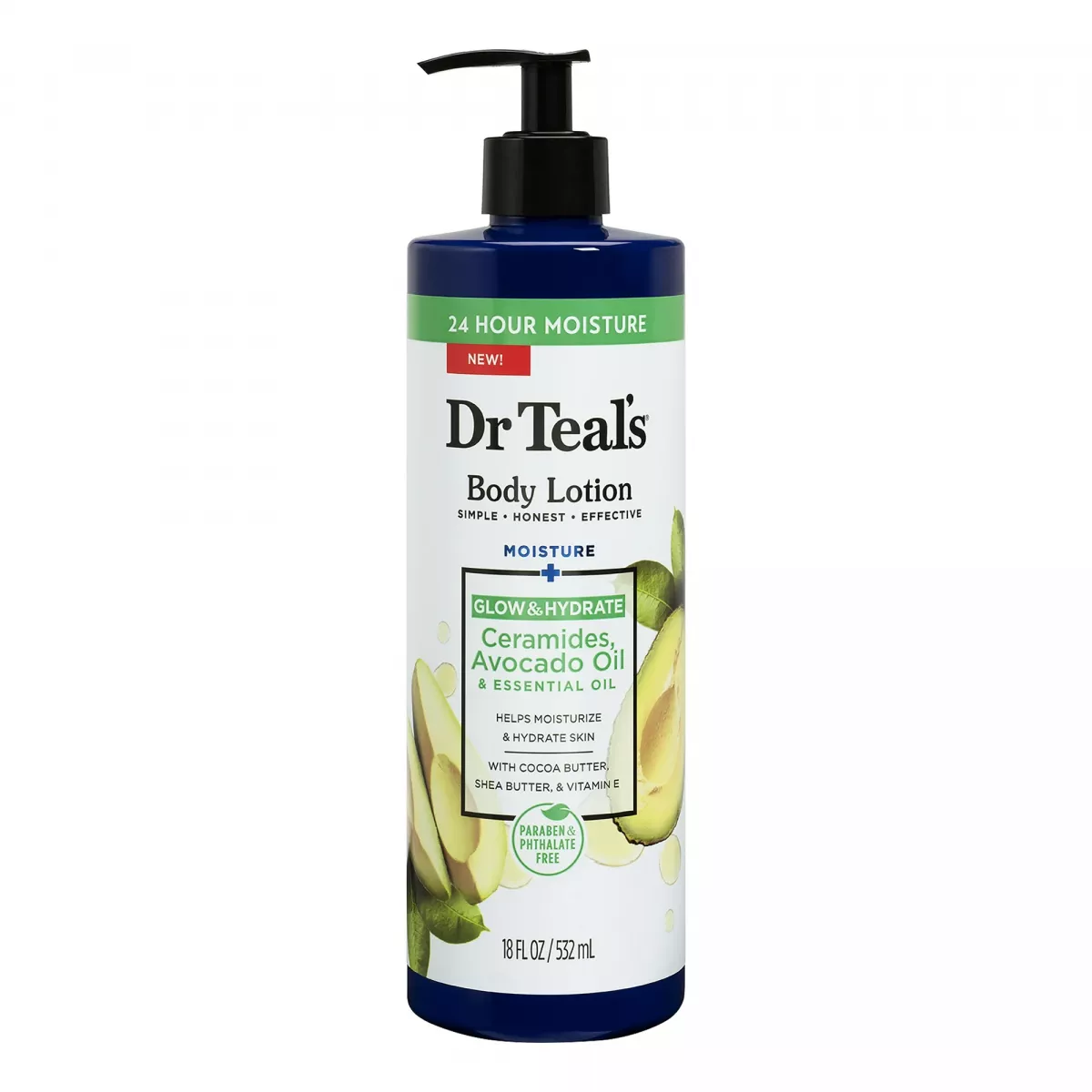 Dr Teal’s Glow & Hydrate Body Lotion with Ceramides & Avocado Oil 18 fl oz