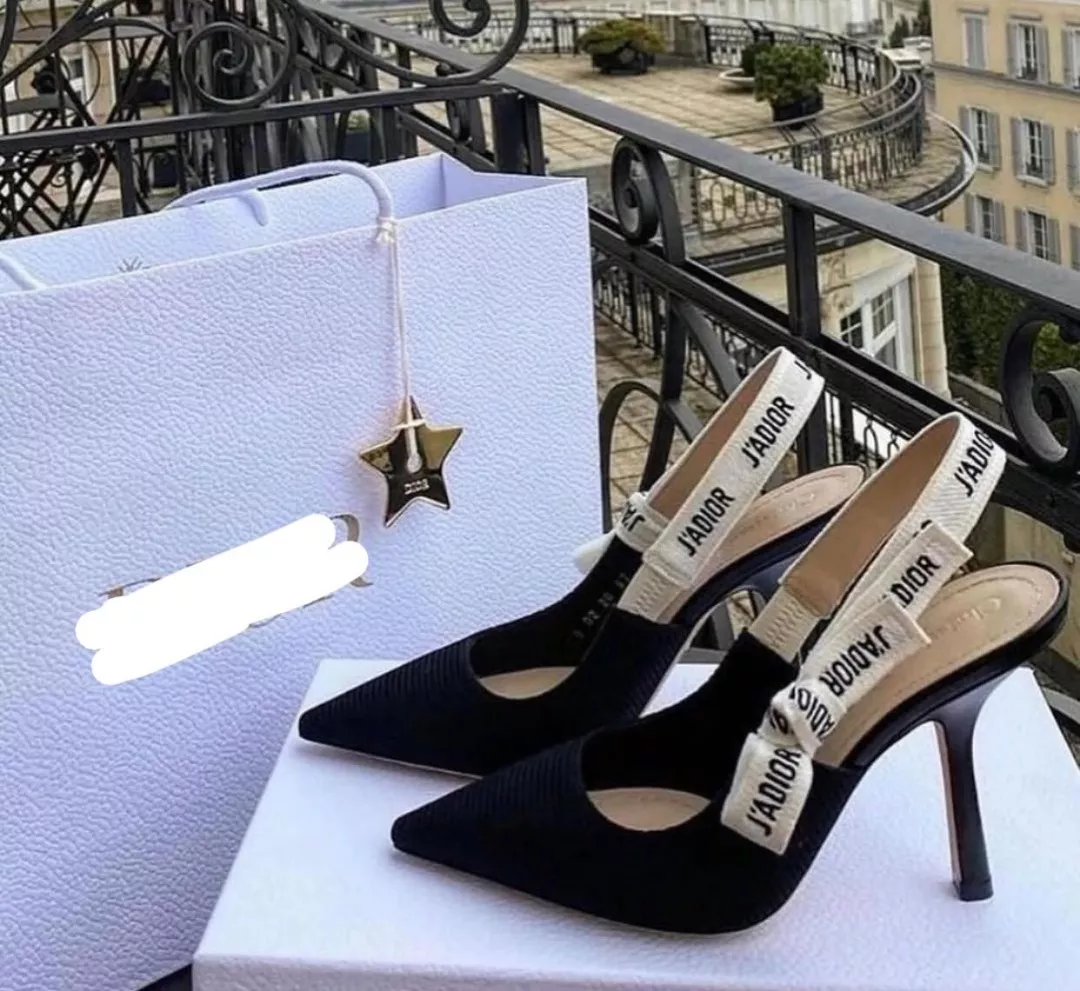 Noir J' Adior Slingback Heels