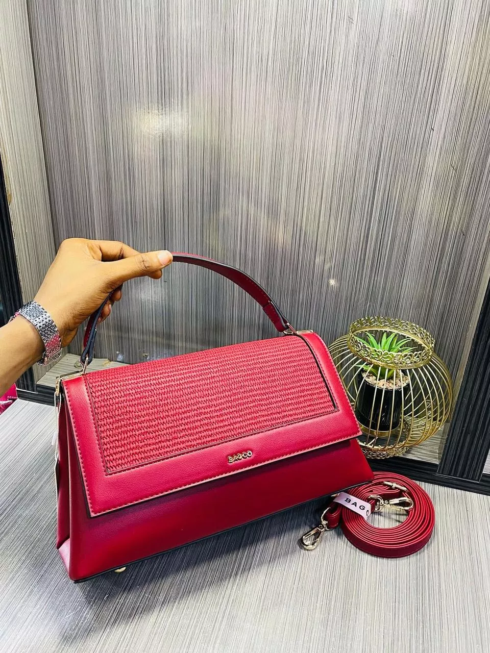 Burgundy Leather Handbag
