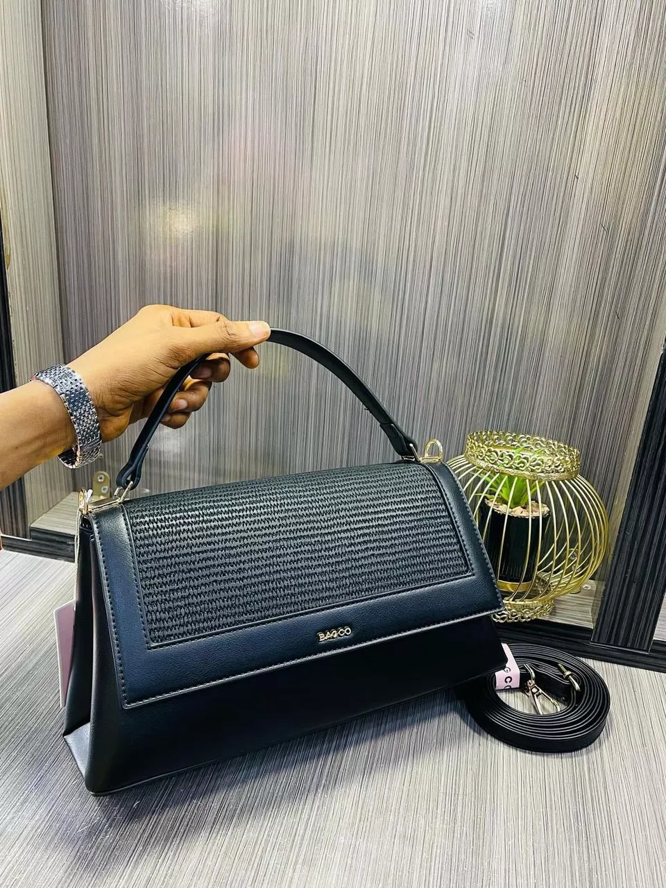 Black Leather Handbag