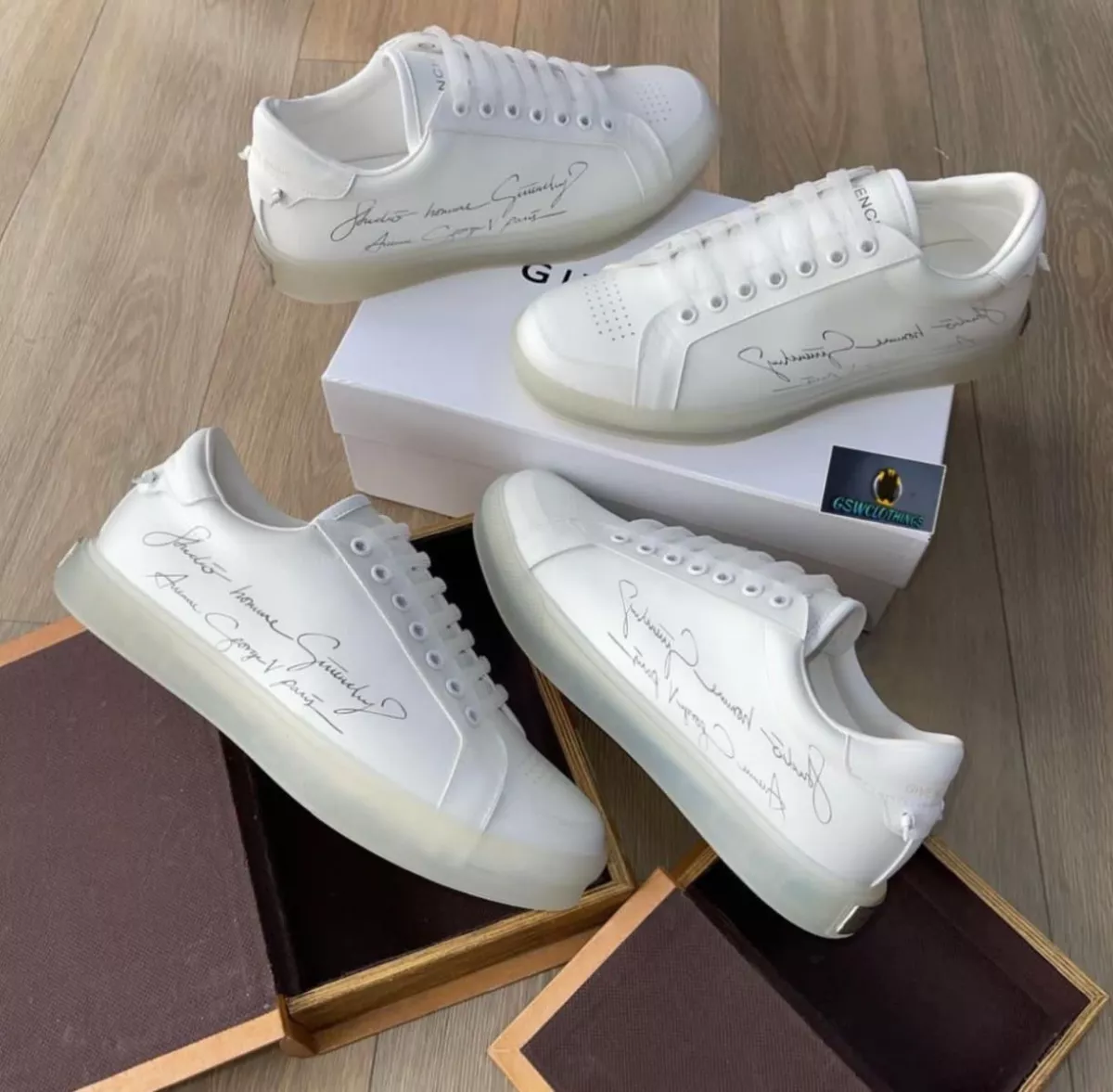 Givenchy All White Lace Up Sneakers