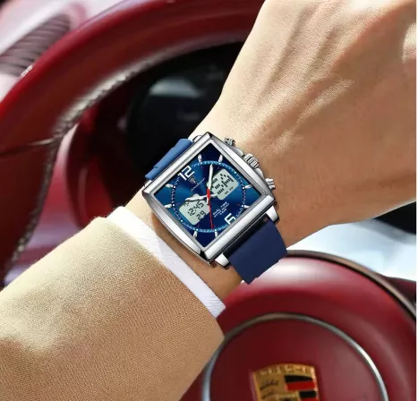 LUXURY SILVER RIMMED POEDAGAR DOUBLE TIMEPIECE