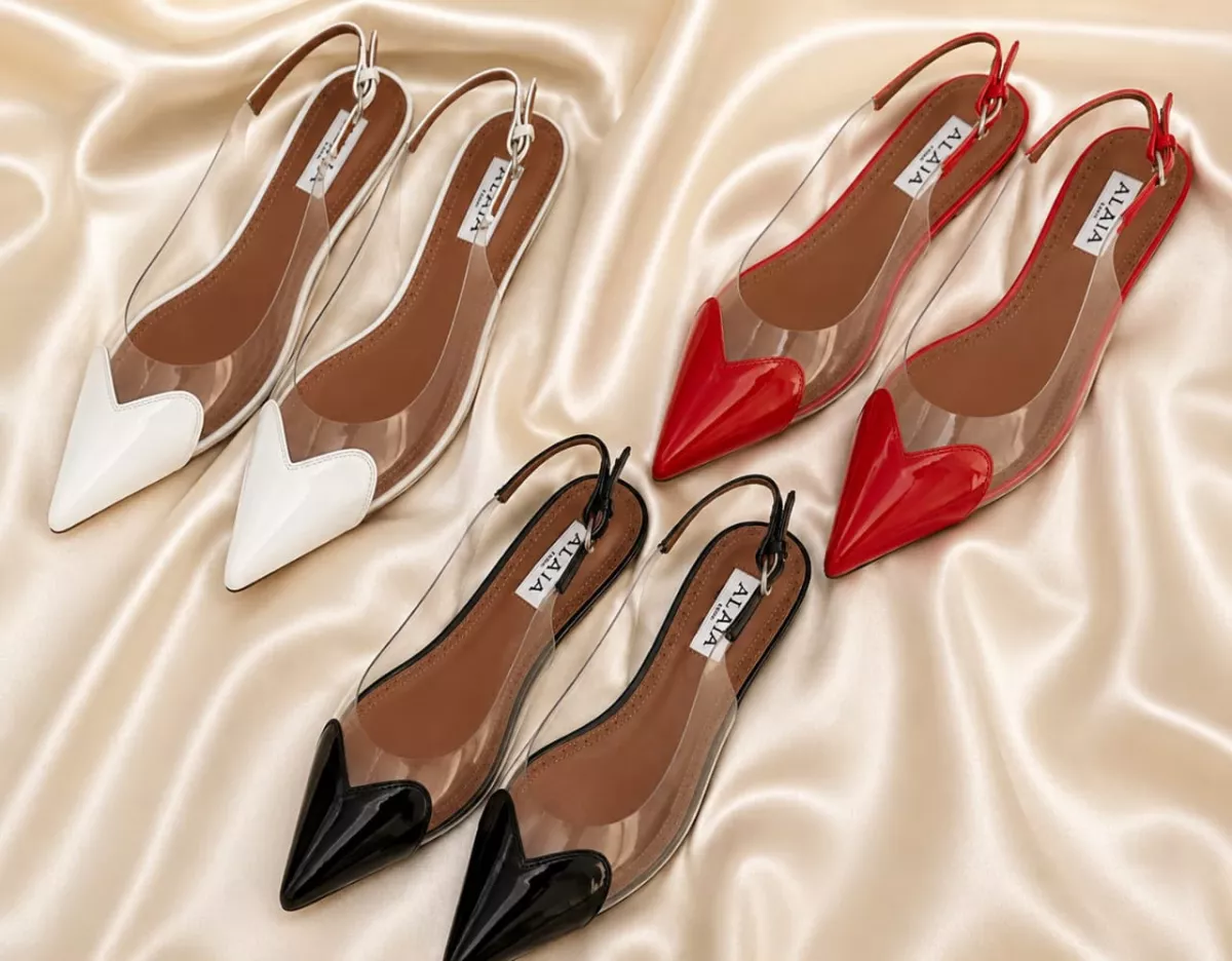 Alaïa Women's Pointed Toe Slingback Flat Shoes