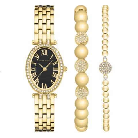 Anne Klein Women’s Gold Stainless-Steel Watch and Bracelet Set