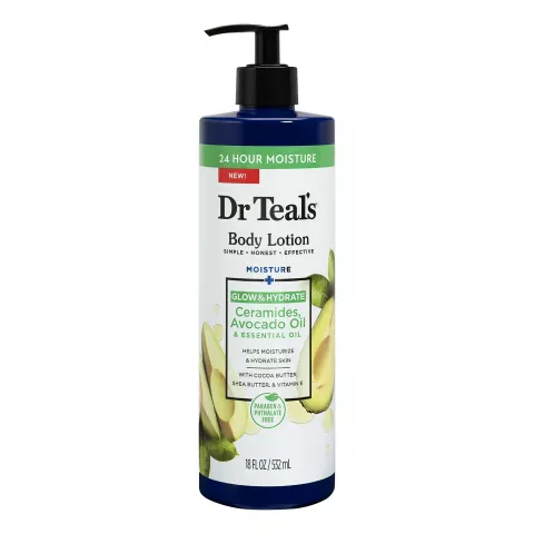 Dr Teal’s Glow & Hydrate Body Lotion with Ceramides & Avocado Oil 18 fl oz