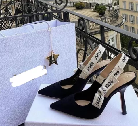 Noir J' Adior Slingback Heels