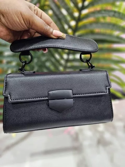 Black Croc Skin Leather Bag