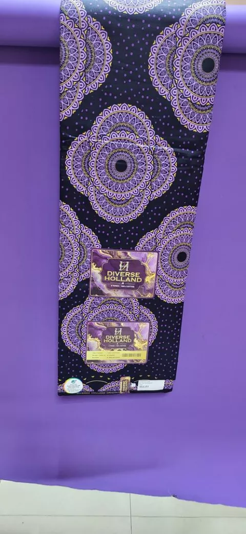 Diverse Holland Pure Cotton Ankara fabric 12- Purple