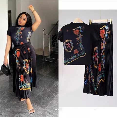 Pleated Two Piece Set