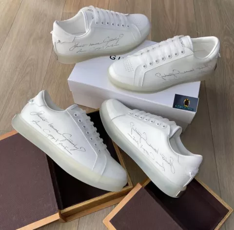 Givenchy All White Lace Up Sneakers