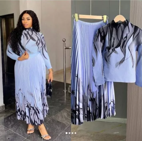Pleated Two Piece Set