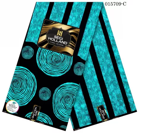 Segi Holland Pure Cotton Ankara fabric 47- Teal