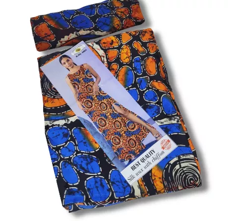 Silk and Chiffon Fabric 09- Blue