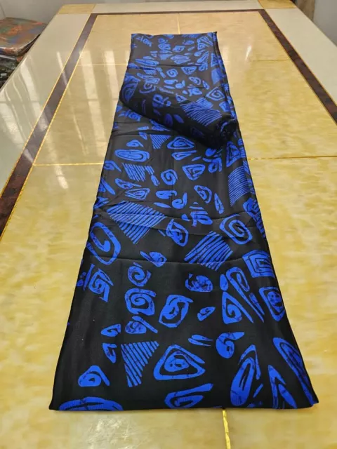 Silk and Chiffon Fabric 26- Blue/Black