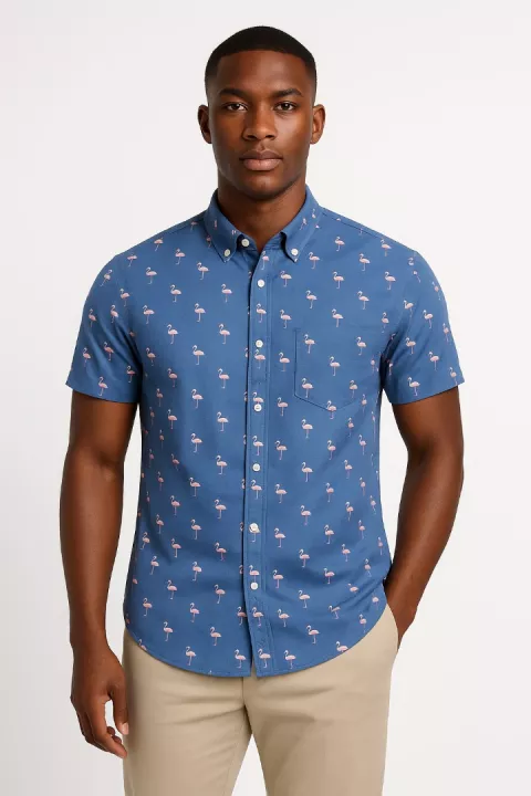 Men's Casual Shirt-Blue